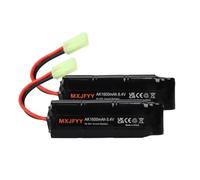 MXJFYY Lot de 2 Batteries Rechargeables Airsoft 8,4 V 7 S 2/3 A 1600 MAH NIMH, Pack de Batteries Plates pour Pistolets Airsoft M249, RPK, PKM