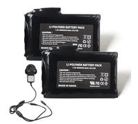 MXJFYY Lot de 2 batteries rechargeables Li-polymère 7,4 V 4000 mAh 29,6 Wh avec chargeur pour gants chauffants, chaussettes chauffantes, chapeaux chauffants, cagoules chauffantes, semelles chauffantes