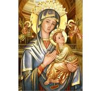 MXJSUA 5D Diamond Painting Diamant Painting Broderie Diamant Kit Complet, Peinture Diamant 5D Complet Bricolage Diamant Peinture par Numéro Kit Rond Drill Vierge Marie et Jésus 30x40 cm