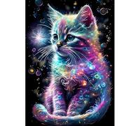 MXJSUA Chat Violet Diamond Painting, 5D DIY Broderie Diamant Painting Kit Complet, Peinture Diamant Artisanat Strass Point de Croix Painting pour Adultes, Décoration Intérieur 30x40cm