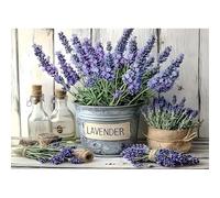 MXJSUA Ferme Lavande Peinture Diamant Adulte, 5D Diamond Painting Complet, Diamant Strass Point de Croix Cristal Painting, Murale Décoration, 30x40 cm