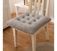 MXLDZHLW Coussin de Siège Enluche Épaissi, Coussins de Chaise Moelleux Doux Avec Cravattes, Coussin de Chaise Lavable Pour Chaise de Café de Bureau de Yoga/Gris/40 * 40 Cm