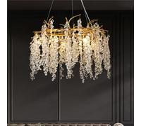 MXLDZHLW de Branche D'Arbre,S En Ronds de Luxe D'Or Modernes, Lumièrependue Longuele Pour L'Île de Cuisine Salle À Manger Salon Entrée Foyer, Dia80Cm/Dia60Cm