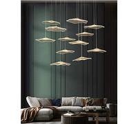 MXLDZHLW Lampependue À Led Moderne Avec Température de Couleur Réglable Acryliquendentif Lumière Ombres, Avec Feuille Créatif Appareil D'Éclairage de Plafond Pour Cuisine Salle À Manger Hallwa/12 Tête