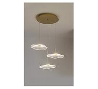MXLDZHLW Lampependue À Led Moderne Avec Température de Couleur Réglable Acryliquendentif Lumière Ombres, Avec Feuille Créatif Appareil D'Éclairage de Plafond Pour Cuisine Salle À Manger Hallwa/3Heads