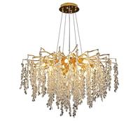 MXLDZHLW Lustres, de D'Or Moderne Pour Salle À Manger, de Salle À Manger Rond de 31,5 Po Sur Table, Branches D'Arbre Pour Salon Chambre À Coucher Salle Dens Cuisine Foyer,S de Plafond En