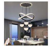 MXLDZHLW Lustres, En Moderne Led Light Avec Télécommande Plafond Réglable En Hauteur Pour Salle À Manger Salon Chambre À Coucher Cuisine Île Finition Noire/Noir