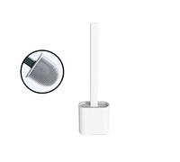 MXLDZHLW Porte-Rouleaux de Papier Toilette, Brosse de Toilettes Avec Récipient, Fixation Murale Sansrçage, Ensemble de Nettoyage Pour Toilettes Avec Poils En Silicone, Pour Salle Dens Et Toilettes, Ma