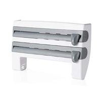 MXLDZHLW Porte-Rouleaux de Papier Toilette, Porte-Film Alimentaire Pour Cuisine, Distributeur de Rouleaux 4 En 1, Support de Rangement Multifonctionnel Pour Film Alimentaire Avec Coupe-Film, Porte-Ser