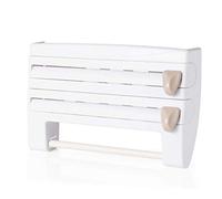 MXLDZHLW Porte-Rouleaux de Papier Toilette, Porte-Film Alimentaire Pour Cuisine, Distributeur de Rouleaux 4 En 1, Porte-Film Alimentaire Multifonctionnel Pour Cuisine Avec Coupe-Film, Porte-Serviette