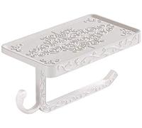 MXLDZHLW Porte-Rouleaux de Papier Toilette, Porte-Rouleaux de Papier Toilette Sculpté 2 En 1 Mural Avec Rangement Et Support Pour Téléphportable Porte-Rouleaux de Papier Toilette de Style Européen San