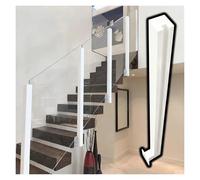 MXLDZHLW Postes, Escalier Côté de Montage de Palier Pour Verre Blanc, 26" 30" 33" 37" 41" 45" 51" 57" 59" Haute Cloisonvent Pilier de Pince Pour Ponts/Patio/Balcon, Avec Vis/White Gauche End Post/