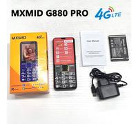 MXMID G880 PRO 4G téléphone portable 2.4 pouces écran LCD grands fronts grand Volume pour personnes âgées 6800mAh torche lumière russie clavier téléphones Bleu