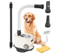 Mxmoonant 2 in 1 Sèche-Cheveux Professionnel pour Chiens 2000w+1000w Vitesse et Température Réglables Écran LED avec Un Tuyau Dur réglable Librement et Un Tuyau Souple Normal