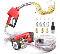 Mxmoonant Kit de Électrique Pompe de Transfert de Carburant, sans Fil, Autoamorçante, 50L/Min, 260W, 4200rpm, 4Kg, avec 2X 1500mAH Lithium Battery, Pistolet à Carburant, Tuyau, pour Diesel, Kérosène