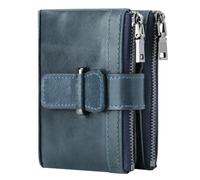 MXMZSRTH Portefeuille Homme RFID Anti-vol Brosse Zip Fermoir Portefeuille Multi Carte Portefeuille en Cuir Porte-Monnaie Portefeuille for Hommes Cela Fait Également Un Bon Cadeau(Vert)