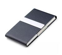 MXMZSRTH Titulaire De La Carte De Visite Étui for Cartes de Visite en Cuir, Simple et créatif, Grande capacité, en Acier Inoxydable(Schwarz)