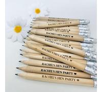 mxn Lot de 20 crayons en bois gravés personnalisés avec caoutchouc pour décoration d'école, cadeau de mariage, fête prénatale, 10 cm