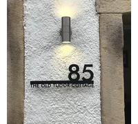 mxn Plaque de porte moderne personnalisée en acrylique flottant avec lettres 3D pour maison, rue, nom, adresse, décoration murale d'extérieur (noir, 40 x 18 cm)