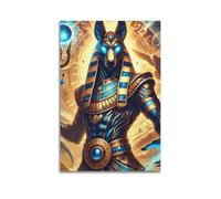 MXNGVU Anubis Poster décoratif sur toile représentant le dieu égyptien - Impression d'art moderne pour chambre à coucher - 50 x 75 cm