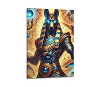 MXNGVU Anubis Poster décoratif sur toile représentant le dieu égyptien, poster d'art moderne pour chambre à coucher (20 x 30 cm)