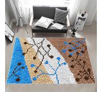 MXOUAJ Kit Tapis au Point Noué Crochet pour Décoration D'intérieur Fabrication de Tapis Coussin de Bricolage CréAtion de Tapis et Canvas 38 x 52 cm