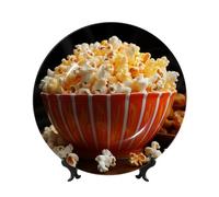 MXPELGHMAD Assiettes décoratives en porcelaine anglaise de 17,8 cm avec support de présentation, assiette à popcorn, ornements en céramique, artisanat d'art, assiette ronde en porcelaine pour