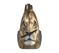MXPELGHMAD Sac à bandoulière en bandoulière - Sac à bandoulière - Sac à dos vintage avec carte du monde - Sac à dos de voyage et de randonnée, Image du lion, Taille unique