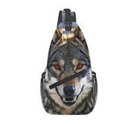 MXPELGHMAD Sac à bandoulière en bandoulière - Sac à bandoulière - Sac à dos vintage avec carte du monde - Sac à dos de voyage et de randonnée, loup, Taille unique