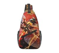 MXPELGHMAD Sac à bandoulière en bandoulière - Sac à bandoulière - Sac à dos vintage avec carte du monde - Sac à dos de voyage et de randonnée, Libellule rouge., Taille unique