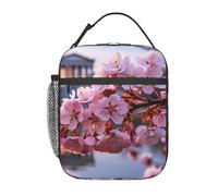 MXPELGHMAD Sac à déjeuner isotherme pour femme, sac fourre-tout à motif fleurs de cerisier, sac isotherme de grande capacité pour pique-nique
