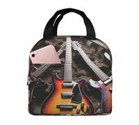 MXPELGHMAD Sac à déjeuner isotherme pour femme, sac fourre-tout, guitare électrique, boîte à déjeuner de grande capacité, sac isotherme pour pique-nique