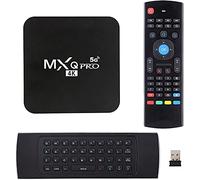 MXQ PRO 5G avec mini clavier sans fil Android 14.0 TV Box Ram 2 Go ROM 16 Go H.265 HD 3D WiFi 6 Dual WiFi 2.4G/5.8G BT5.0 Télécommande Android Smart Box Home Set Top Player