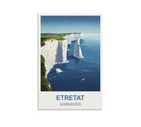 MXQOXAP Etretat Normandie Poster vintage sur toile Motif voyage 60 x 90 cm
