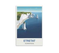 MXQOXAP Etretat Poster de voyage vintage Normandie 40 x 60 cm