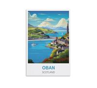 MXQOXAP Oban Scotland Poster de voyage vintage 50 x 75 cm