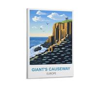 MXQOXAP Poster de voyage vintage sur toile avec inscription « Giant's Causeway Europe » 20 x 30 cm