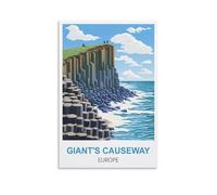 MXQOXAP Poster de voyage vintage sur toile avec inscription « Giant's Causeway Europe » 40 x 60 cm