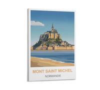 MXQOXAP Poster vintage sur toile Mont Saint Michel Normandie 60 x 90 cm