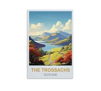 MXQOXAP The Trossachs Poster vintage sur toile Motif Écosse 50 x 75 cm