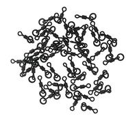 MXRGUMVI Lot de 50 émerillons pour pêche à la carpe Micro Crochet Anneau Pivotant Connecteur Chod Rig 18 mm Noir
