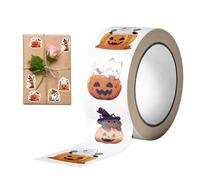 Mxshc Autocollants d'Halloween | 500 Pièces Décalcomanies Forme Visage Rouleau - Autocollants pour Enveloppes de Scellement d'Halloween - Pour Journal Scrapbook Décor Chasse aux Bonbons Décoration