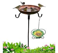 Mxshc Bain d'oiseau - Décor de Jardin sur Piquet Résistant aux Intempéries | Station d'eau de Bain d'oiseaux sur Pied | pour Jardin, Patio, allée, pelouse, Sol, Colibri Sauvage, Perruche, Abeille,