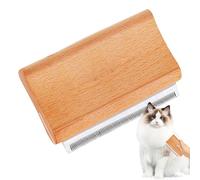 Mxshc Brosse pour chiens à poils courts, peignes pour toilettage, Brosse à lisser pour chiens avec manche en bois pour la perte et le toilettage, Râteau de sous-poil démêlant pour chiens, brosse de