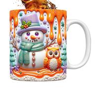 Mxshc Christmas Mugs | Mugs En Céramique,Vaisselle Boisson Design 3D avec Anse pour Chocolat Thé Cadeau Fêtes