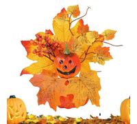 Mxshc Citrouilles d'automne - Citrouilles artificielles avec feuilles d'érable et baies - Décoration de table pour Halloween, automne, Thanksgiving, cuisine, intérieur et extérieur, salon