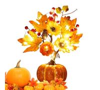 Mxshc d'automne Lumineuse | Décoration de Table d'automne à Piles - Artificielle en Mousse avec lumières LED et Feuilles d'érable | pour la Maison, Le Bureau, Un Mariage, Une