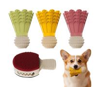 Mxshc Jouet Distributeur De Friandises pour Chien - Jouet Amusant en Forme De Badminton Rebondissant avec Clochette | à Mâcher pour Chien - pour Entraînement Cubes Fromage Bâtonnets Viande