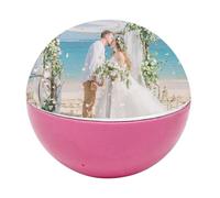 Mxshc Lecteur Vidéo en Boule de | Enceinte Numérique Décor 7 Cm,Décoration de Sphère Mémoire en,pour Le Bureau, l'anniversaire, la Maison, la Table, la Famille, Noël, la