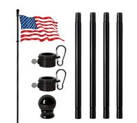 Mxshc Mât De Drapeau, avec Anneaux Rotatifs 360° Acier Inoxydable 1.8 m, Mâts De Porche en Acier Inoxydable, pour Vacances Célébration Fête Clôture Toit Mur Jardin Cour Patio Porche